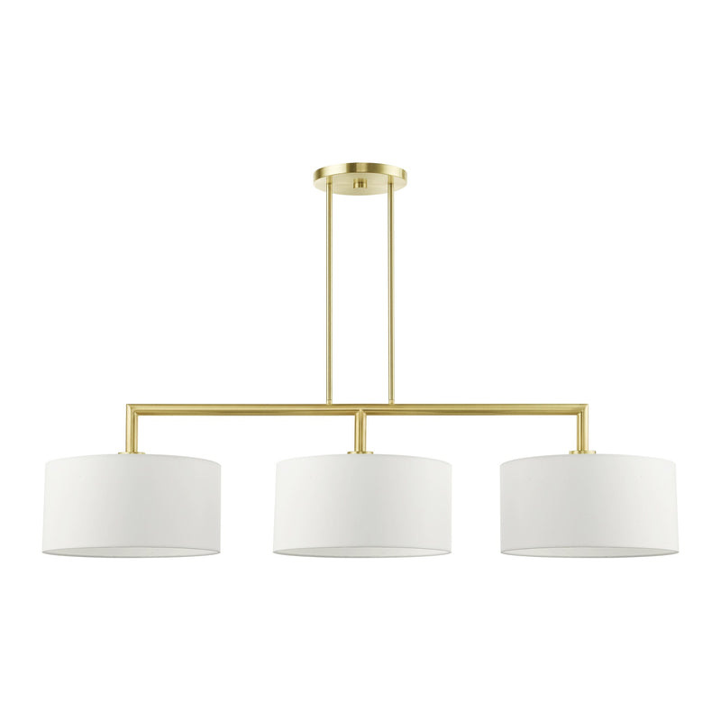 Meridian 3-Light Extra Large Linear Chandelier in Satin Brass