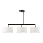 Meridian 3-Light Extra Large Linear Chandelier in Black Chrome
