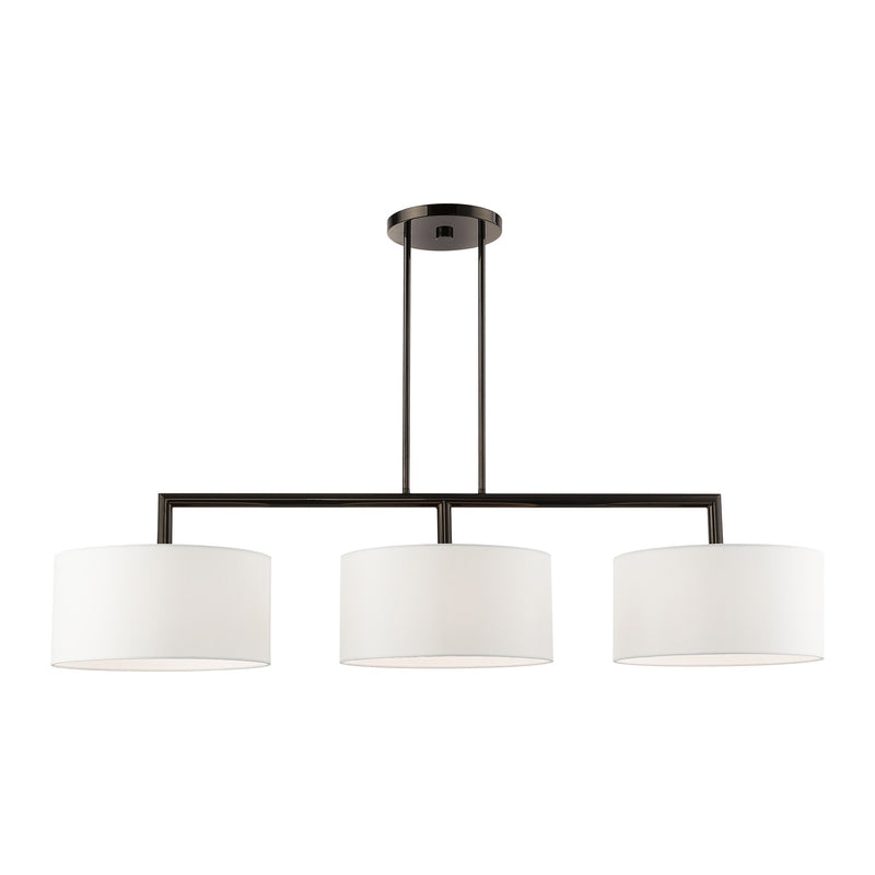 Meridian 3-Light Extra Large Linear Chandelier in Black Chrome