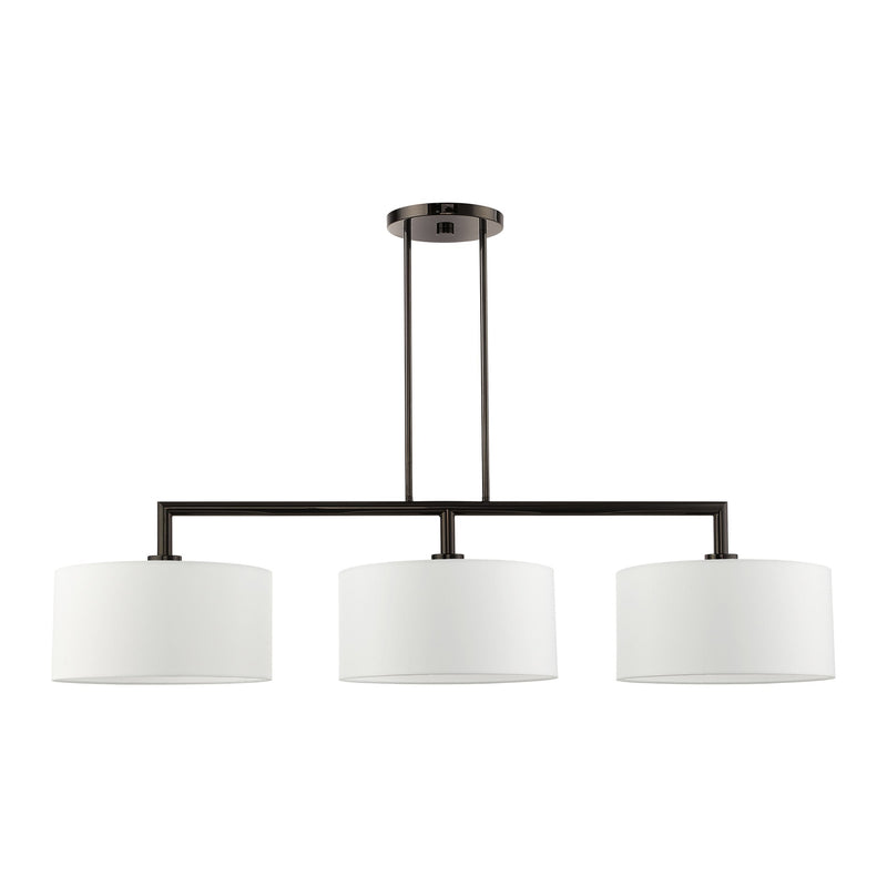 Meridian 3-Light Extra Large Linear Chandelier in Black Chrome