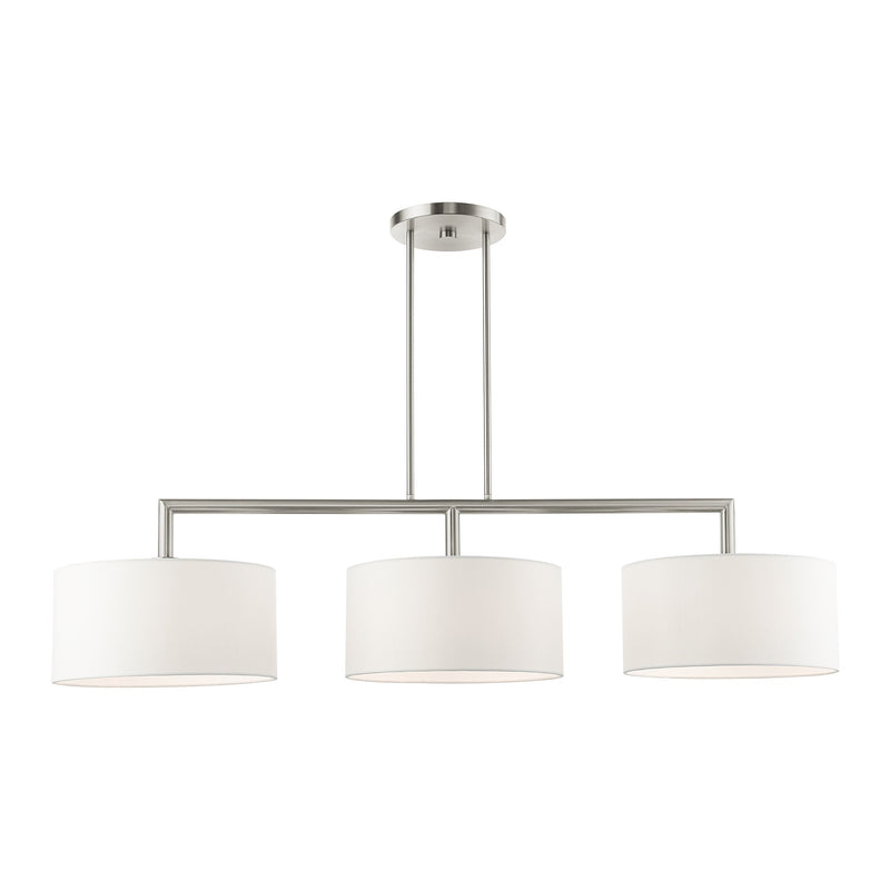 Meridian 3-Light Extra Large Linear Chandelier in Brushed Nickel