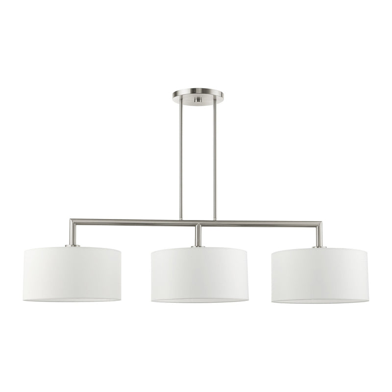 Meridian 3-Light Extra Large Linear Chandelier in Brushed Nickel