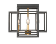 Titania 4 Light 14" Flush Mount in Bronze + Olde Brass