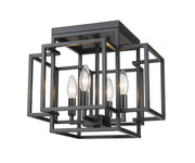 Titania 4 Light 14" Flush Mount in Matte Black