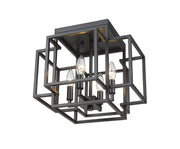 Titania 4 Light 14" Flush Mount in Matte Black