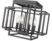 Titania 4 Light 14" Flush Mount in Matte Black
