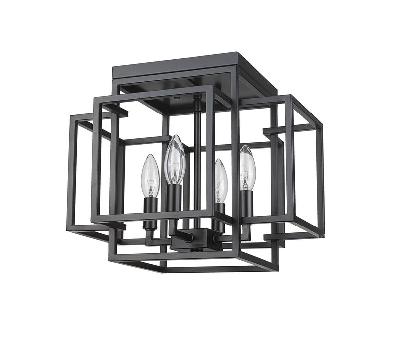 Titania 4 Light 14" Flush Mount in Matte Black