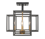 Titania 4 Light 14" Semi Flush Mount in Bronze + Olde Brass
