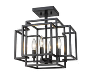 Titania 4 Light 14" Semi Flush Mount in Matte Black