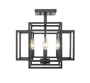 Titania 4 Light 14" Semi Flush Mount in Matte Black
