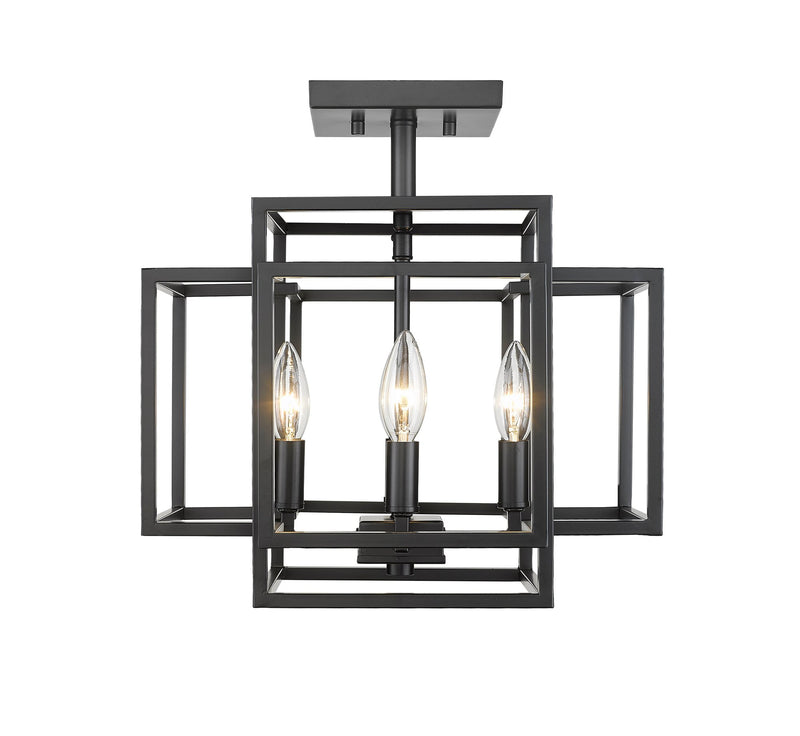 Titania 4 Light 14" Semi Flush Mount in Matte Black