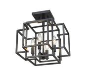 Titania 4 Light 14" Semi Flush Mount in Matte Black