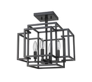 Titania 4 Light 14" Semi Flush Mount in Matte Black
