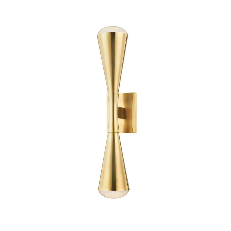 Barcelona 2-Light Wall Sconce in Vintage Brass