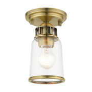 Lawrenceville Petite Semi-Flush Mount in Antique Brass