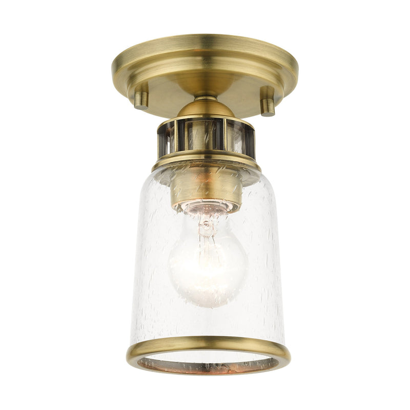 Lawrenceville Petite Semi-Flush Mount in Antique Brass
