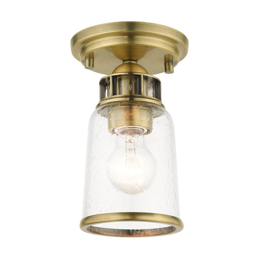 Lawrenceville Petite Semi-Flush Mount in Antique Brass