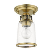 Lawrenceville Petite Semi-Flush Mount in Antique Brass
