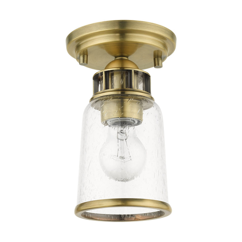 Lawrenceville Petite Semi-Flush Mount in Antique Brass