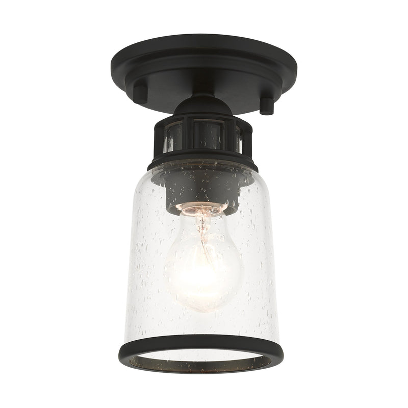Lawrenceville Petite Semi-Flush Mount in Black