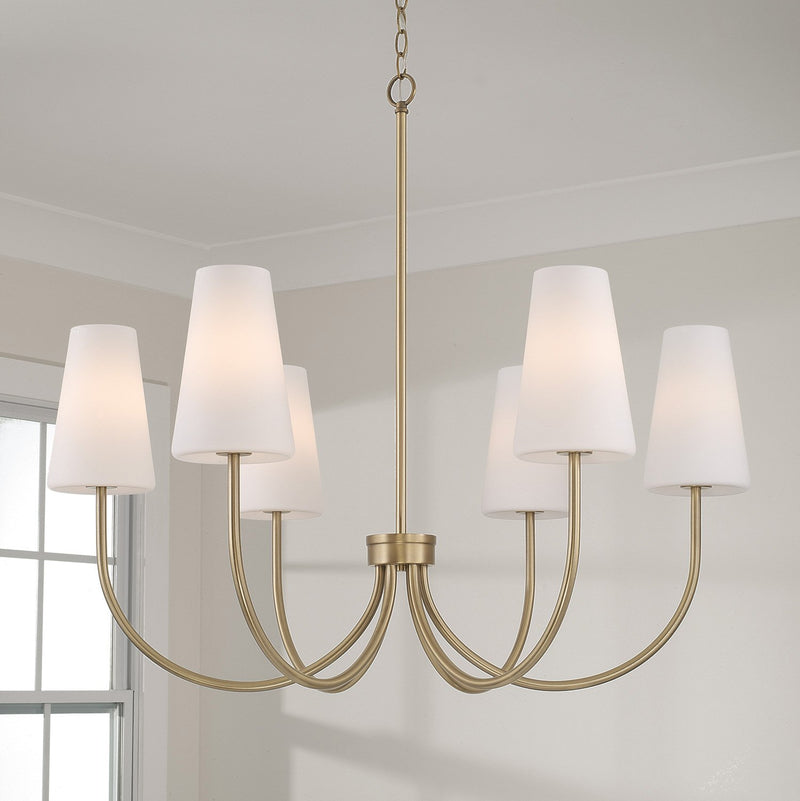 Averitt 6-Light Chandelier in Aged Brass