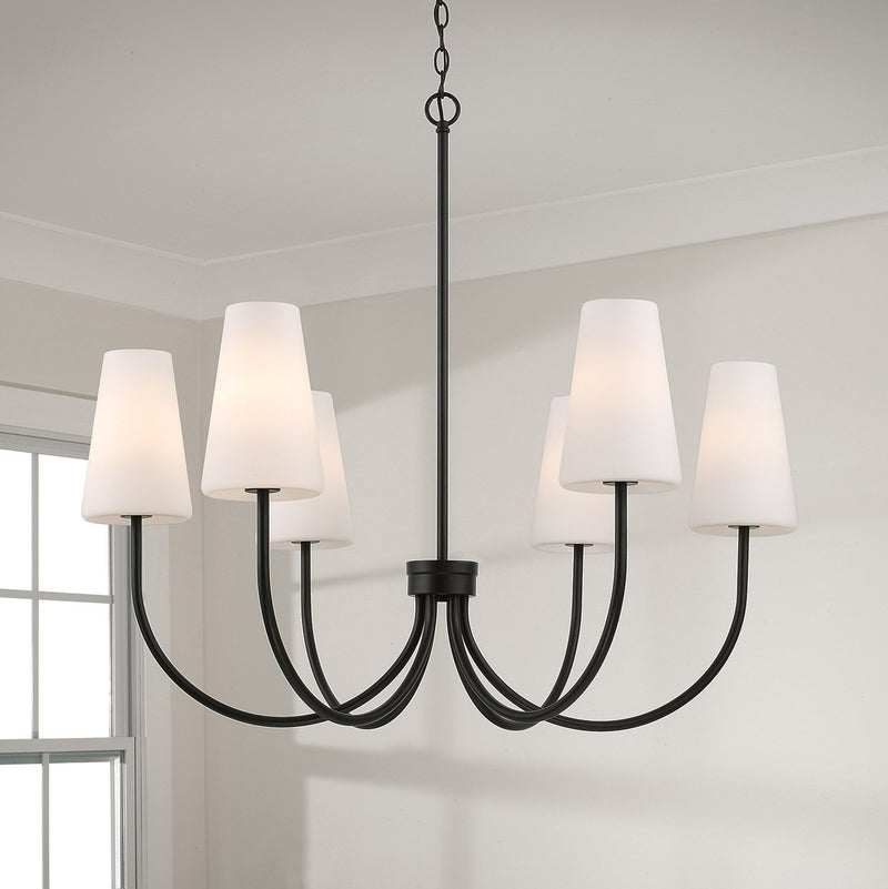 Averitt 6-Light Chandelier in Matte Black