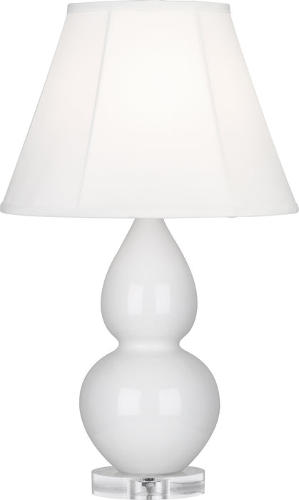 Small Double Gourd Accent Lamp with Ivory Stretched Fabric Shade - Lamps Expo