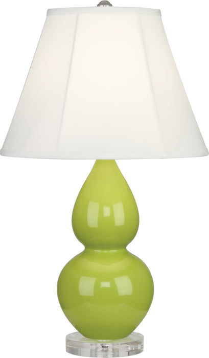 Small Double Gourd Accent Lamp with Ivory Stretched Fabric Shade - Lamps Expo