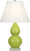 Small Double Gourd Accent Lamp with Ivory Stretched Fabric Shade - Lamps Expo