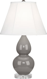 Small Double Gourd Accent Lamp with Ivory Stretched Fabric Shade - Lamps Expo