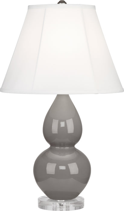Small Double Gourd Accent Lamp with Ivory Stretched Fabric Shade - Lamps Expo
