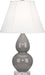 Small Double Gourd Accent Lamp with Ivory Stretched Fabric Shade - Lamps Expo