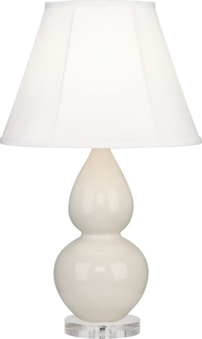Small Double Gourd Accent Lamp with Ivory Stretched Fabric Shade - Lamps Expo