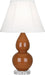 Small Double Gourd Accent Lamp with Ivory Stretched Fabric Shade - Lamps Expo