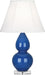 Small Double Gourd Accent Lamp with Ivory Stretched Fabric Shade - Lamps Expo
