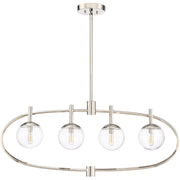Piltz 4 Light 40" Island in Polished Nickel