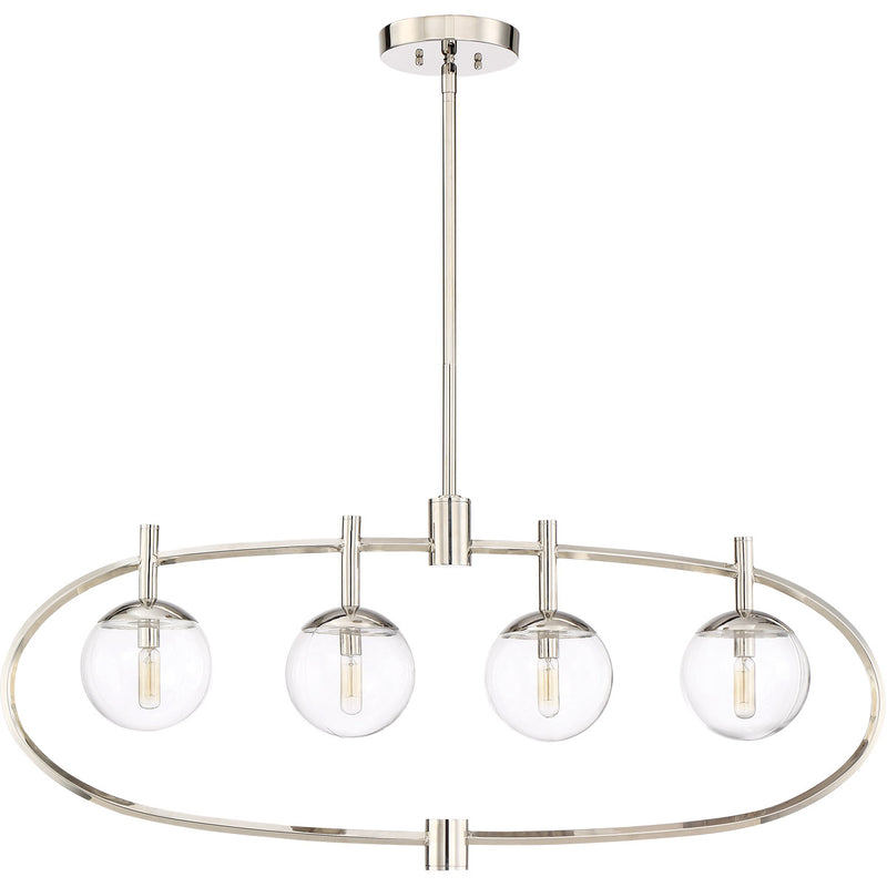 Piltz 4 Light 40" Island in Polished Nickel