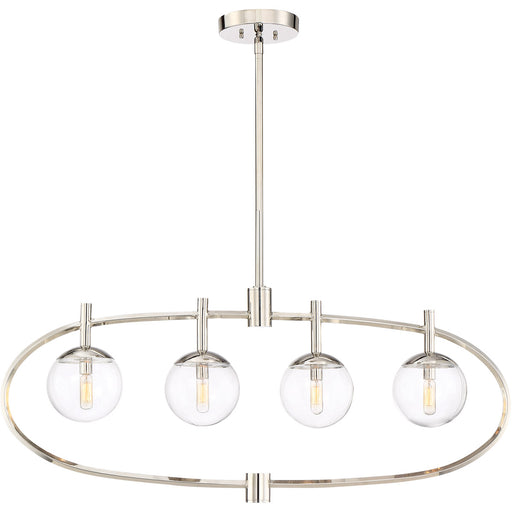 Piltz 4 Light 40" Island in Polished Nickel
