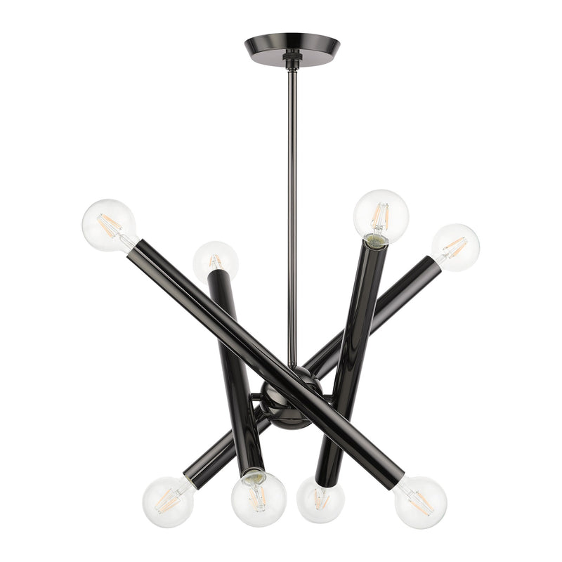 Stafford 8-Light Chandelier in Black Chrome