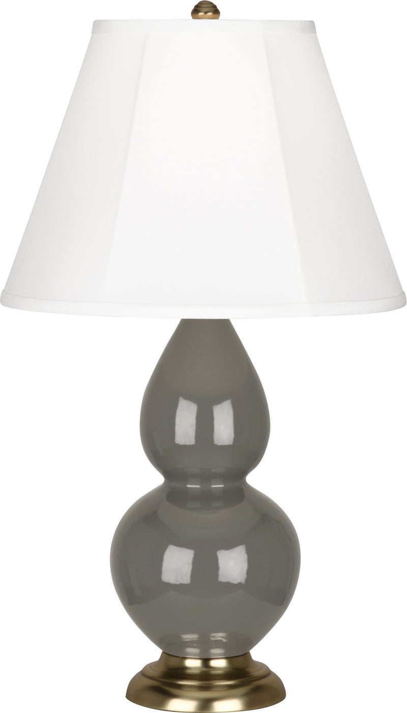 Small Double Gourd Accent Lamp with Ivory Stretched Fabric Shade - Lamps Expo