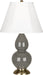 Small Double Gourd Accent Lamp with Ivory Stretched Fabric Shade - Lamps Expo