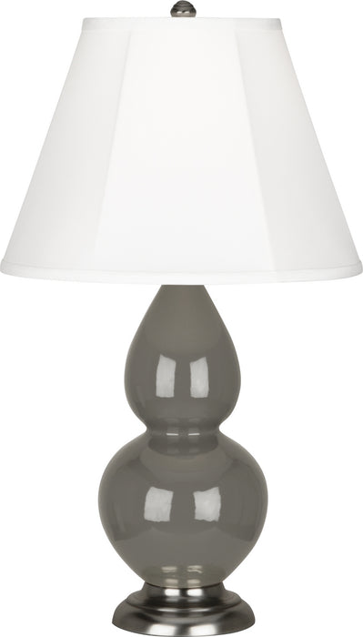 Small Double Gourd Accent Lamp with Ivory Stretched Fabric Shade - Lamps Expo