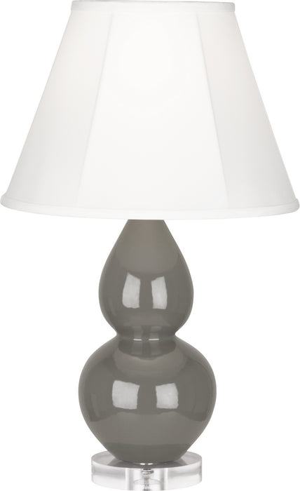 Small Double Gourd Accent Lamp with Ivory Stretched Fabric Shade - Lamps Expo