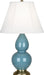 Small Double Gourd Accent Lamp with Ivory Stretched Fabric Shade - Lamps Expo