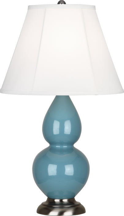 Small Double Gourd Accent Lamp with Ivory Stretched Fabric Shade - Lamps Expo