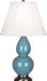 Small Double Gourd Accent Lamp with Ivory Stretched Fabric Shade - Lamps Expo