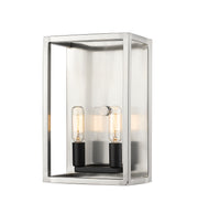 Quadra 2 Light 4.5" Wall Sconce in Brushed Nickel + Matte Black