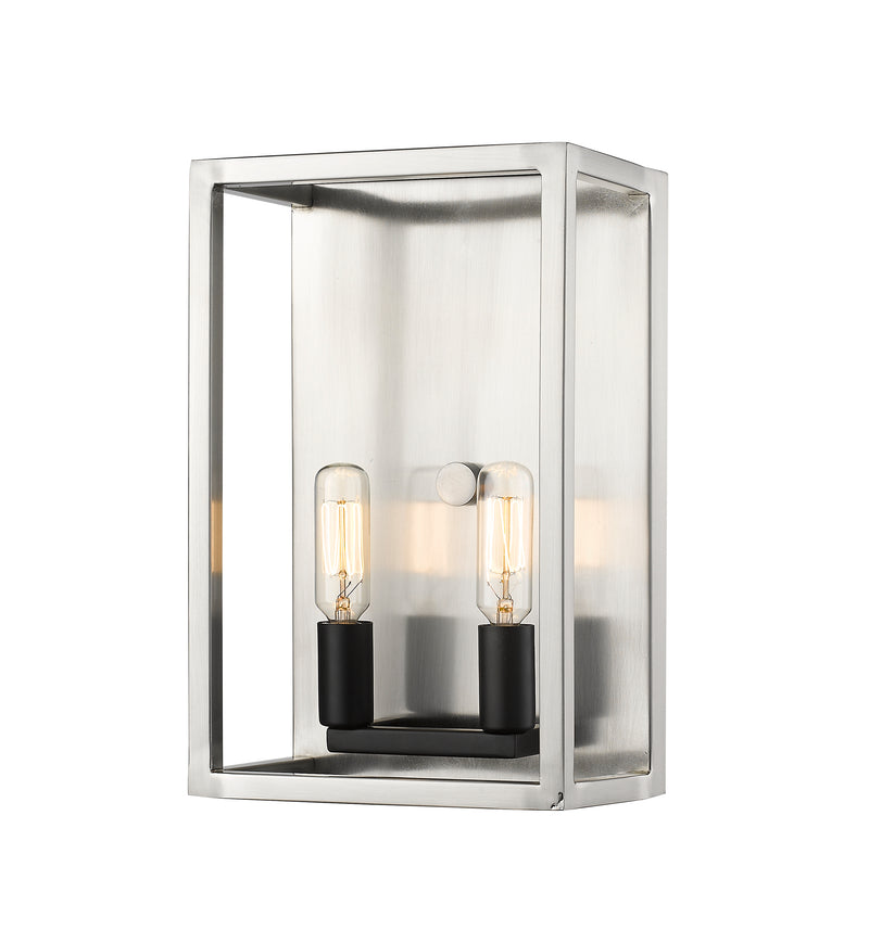Quadra 2 Light 4.5" Wall Sconce in Brushed Nickel + Matte Black