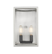 Quadra 2 Light 4.5" Wall Sconce in Brushed Nickel + Matte Black