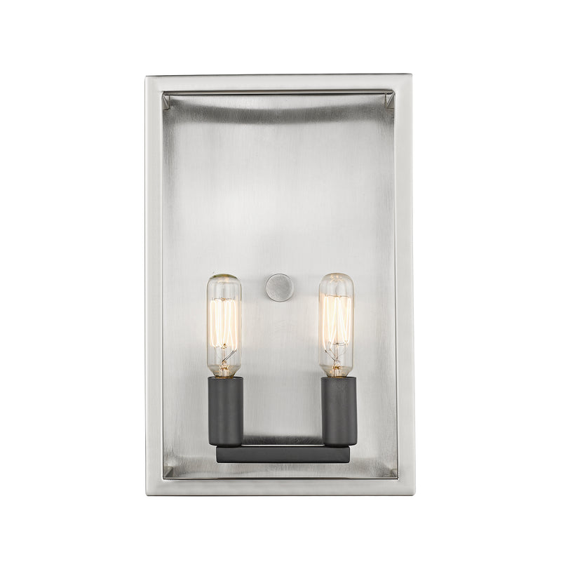 Quadra 2 Light 4.5" Wall Sconce in Brushed Nickel + Matte Black
